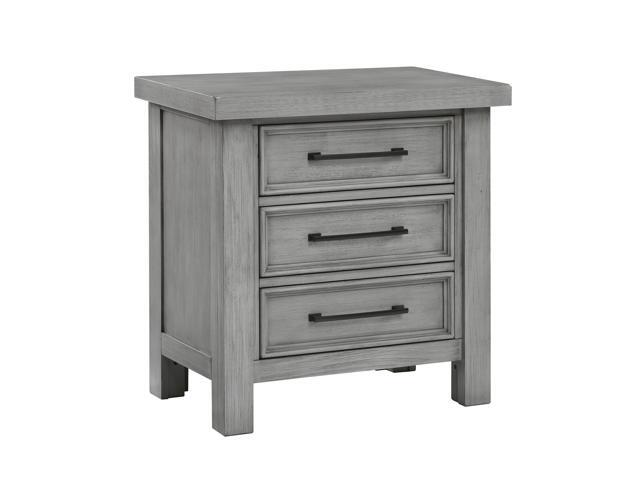 Transitional Antique Gray Finish Nightstand Of 3X Drawers Classic Bedroom Furniture 1Pc Bedside Cabinet