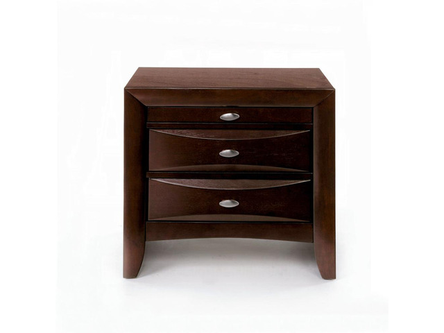 Wooden Nightstand With 2 Drawers And 1 Tray, Espresso