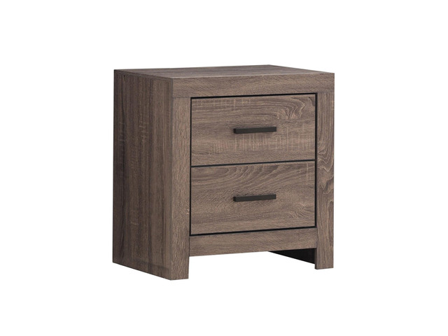 2 Drawers Mdf Nightstand In Barrel Oak Finish