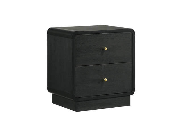 2-Drawer Nightstand Bedside Table, Black