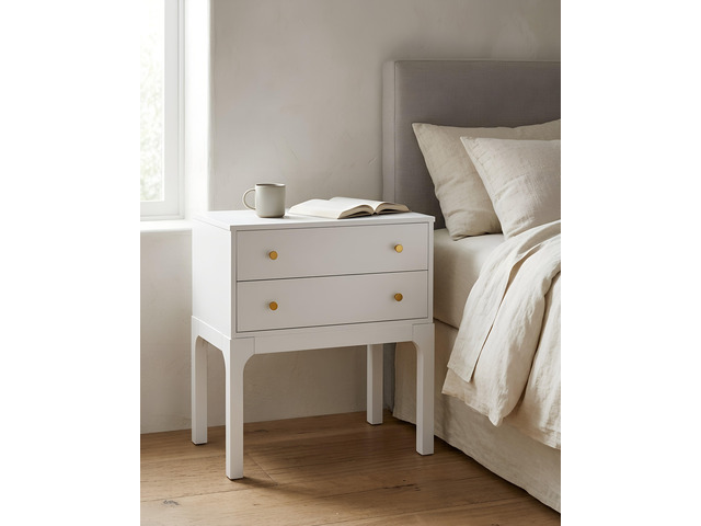 Alonso 2-Drawer Modern Nightstand In White