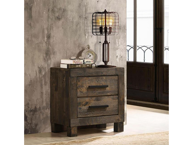 Rustic Golden Brown 2-Drawer Nightstand