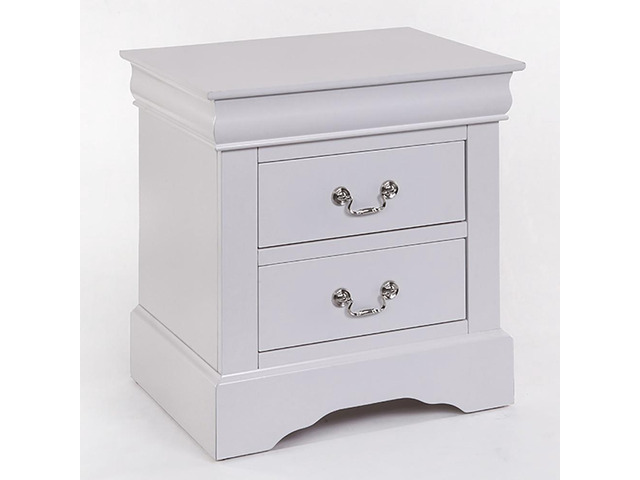 White 2-Drawer Nightstand