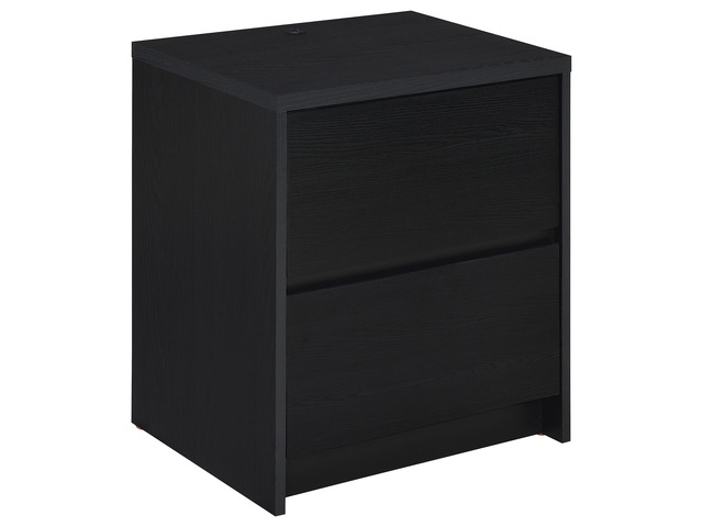Geary Black 2-Drawer Nightstand Led Lights And Usb