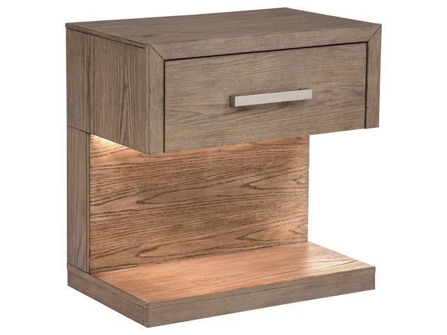 Gibbons Barley Brown 1-Drawer Nightstand Bedside Table
