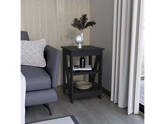 Taylor End Table, Side Table, Nightstand, 3-Tier Storage Shelf, Sofa Table For Small Space