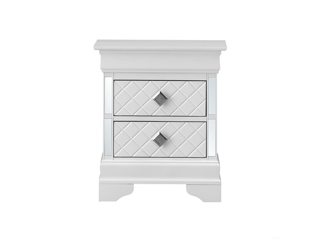 Sophisticated White Pearl Nightstand