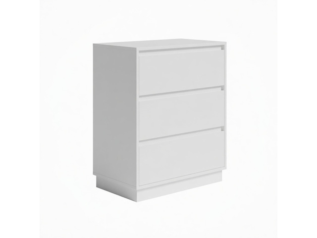 Set Of 2, 23.6 Wide White Large Morden Wood Nightstand With 3 Drawers
