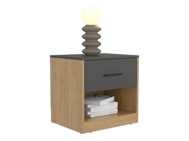 Kemp Mill Nightstand, Matt Grey/Macadamia