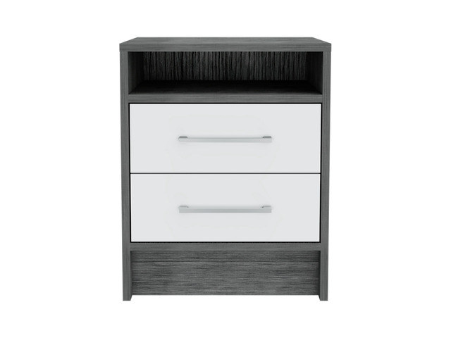 Philadelphia Nightstand, Two Drawers, Concealed Shelf
