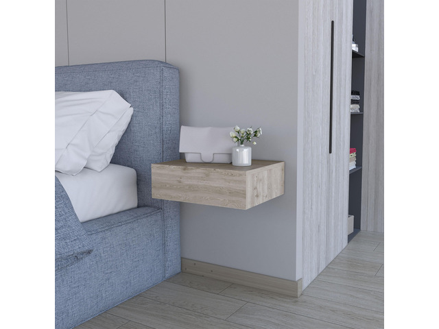 Vienna Floating Nightstand, Sleek Wall-Mounted Design With Spacious Drawer Storage