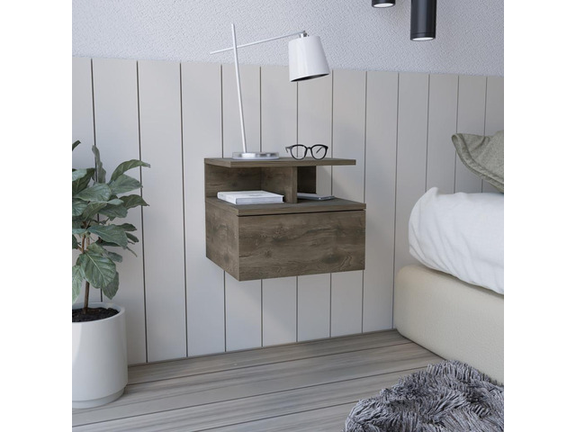 Adele Floating Nightstand With Drawer And Open Storage Shelves