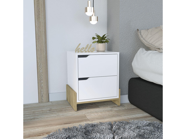 Luss Nightstand, Bedside Table With 2-Drawers