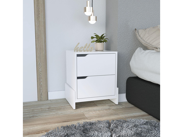 Luss Nightstand, Bedside Table With 2-Drawers