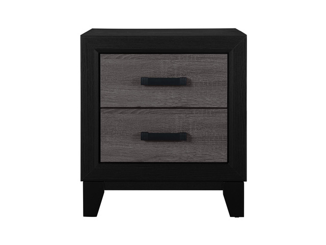 SOLUTO GREY AND BLACK NIGHTSTAND