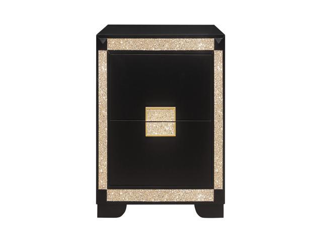 Lively Black/Gold Nightstand