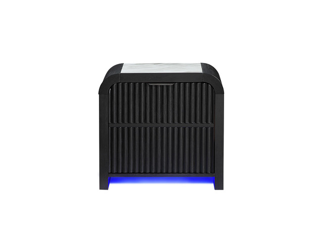Beverly Black And White Nightstand With Cooler And Speaker