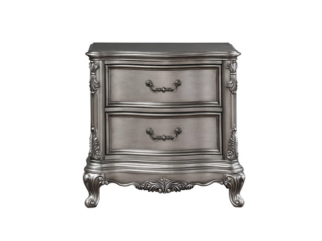 Ariadne Antique Platinum Finish Nightstand