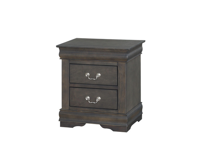 Louis Philippe Dark Gray Nightstand