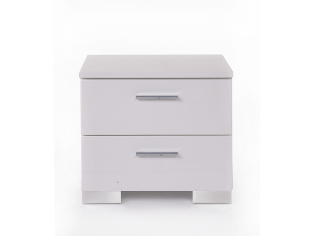 Lorimar White & Chrome Leg Finish Nightstand