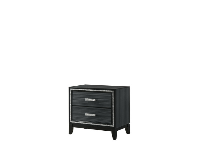 Haiden Weathered Black Finish Nightstand