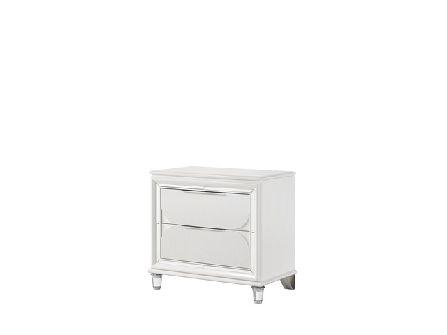 Tarian Pearl White Finish Nightstand