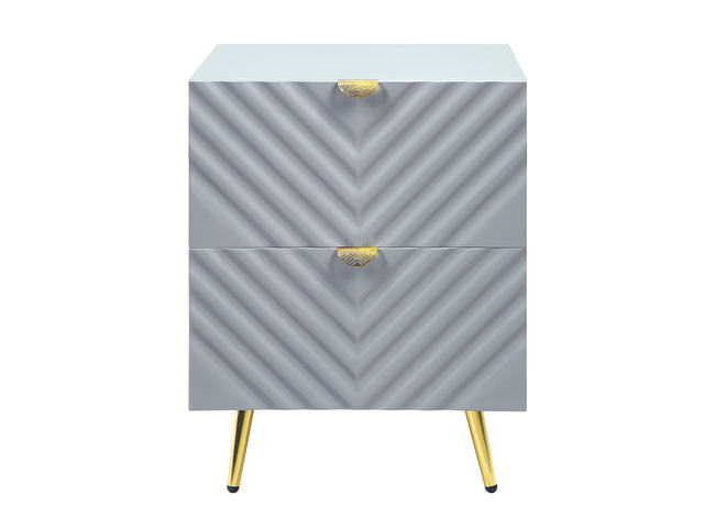 Gaines Gray High Gloss Finish Nightstand