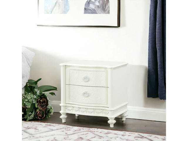 Dorothy Ivory Finish Nightstand W/2 Drawers