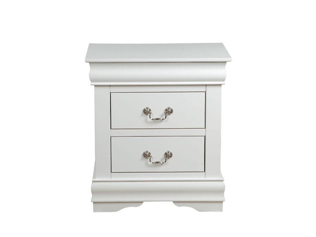 1Pc Traditional Classic White Finish 2-Drawers Nightstand Wooden Bedroom Furniture