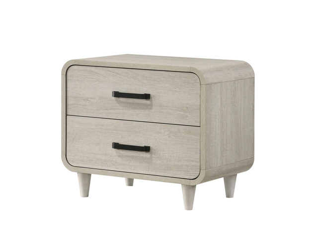 1Pc Contemporary White Finish Ample Drawer Space Two Drawers Nightstand Storage Wooden Furniture Antique White Color