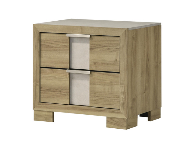 1Pc Driftwood Nightstand Two Drawer Wooden Bedroom Furniture