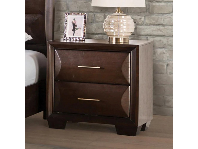 Transitional Style Espresso Finish Nightstand 1Pc English Front And French Back Dovetail Drawers Bedroom Furniture