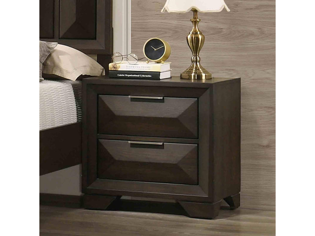 Transitional Style 1Pc Nightstand Metal Handles Bracket Legs Centre Metal Handles English Dovetail Drawers Espresso Finish Bedroom Furniture