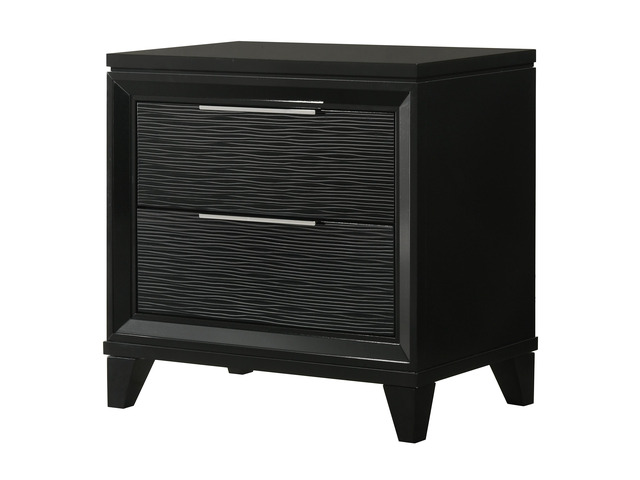 1Pc Contemporary Modern Transitional White Textured Finish 2-Drawer Storage Nightstand Wooden Bedroom Living Room Home Furniture