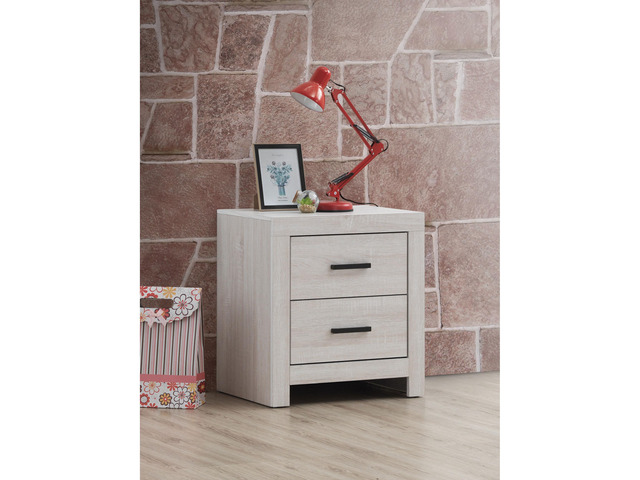 Brantford Coastal White 2-Drawer Nightstand