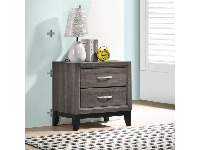 Stephan Grey Oak 2-Drawer Nightstand