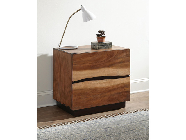 Smokey Walnut And Coffee Bean 2-Drawer Nightstand