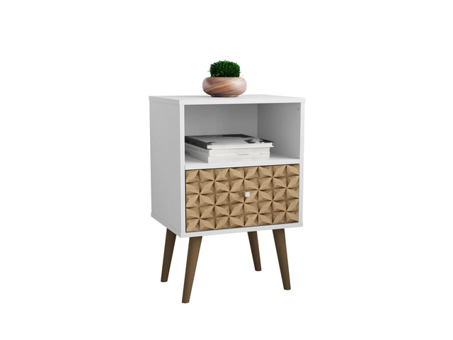 Nightstand In Natural And White