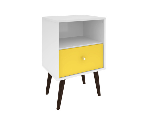Nightstand In White And Yellow
