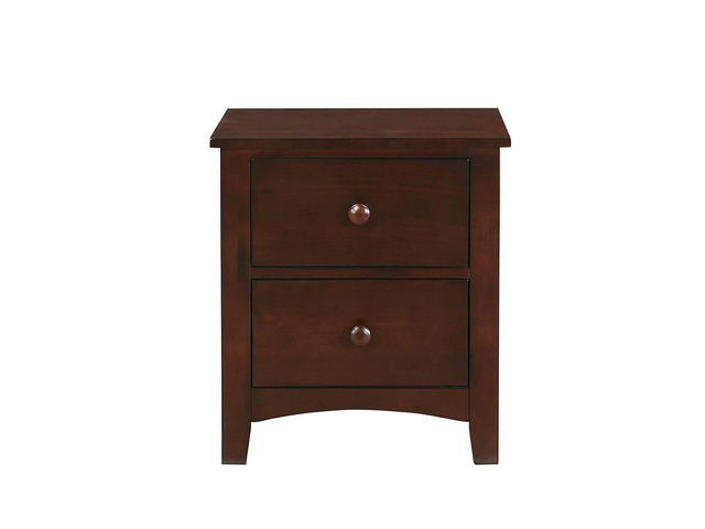 Dark Oak Finish Nightstand 2-Drawers Pine Veneer Mdf Wooden 1Pc Modern Nightstand