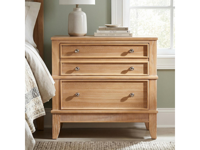 Hazel 3-Drawer Farmhouse Style Fully Assembled Wood Nightstand Sidetable For Living Room, Bedroom(Old Sku:Wf315640Aad,N701P183796N)