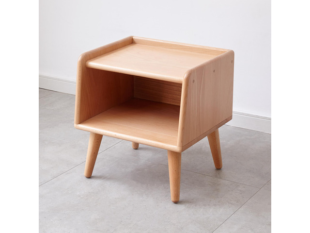 Pure Solid Wood Bedside Cabinet Modern Simple Nightstands European Beech Bedside Cabinet Nordic Bedroom Solid Beech Storage Cabinet 0.4M