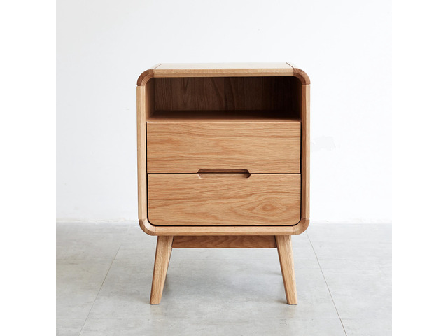 Pure Solid Wood Bedside Cabinet Modern Simple Nightstands Oak Bedside Cabinet Nordic Bedroom Solid Beech Storage Cabinet
