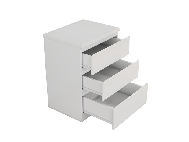 19.7-Inch White Nightstand With 3 Drawers, Beside Table With Drawers Handle Free Design,Thickened Top Plate,Small Side Table Storage Cabinet 3...