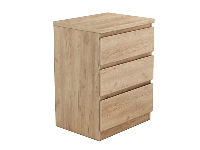 19.7-Inch Natural Nightstand With 3 Drawers, Beside Table With Drawers Handle Free Design,Thickened Top Plate,Small Side Table Storage Cabinet 3...