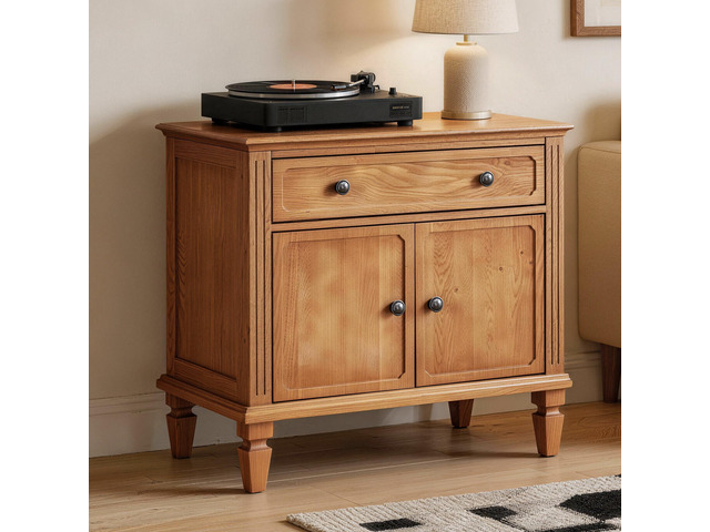 Farmhouse Nightstand With Charging Station, Wood Bedside Table With Drawer & Double-Door Storage Cabinet, End Table With Usb & Type-C Ports For...