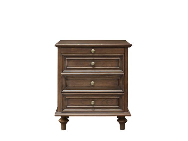Farmhouse Nightstands Set Of 2 With 4 Drawer,Wood Storage End Table With Hidden Pull-Out Shelf, Large Side Table With 4 Solid Wood Feet And Metal...