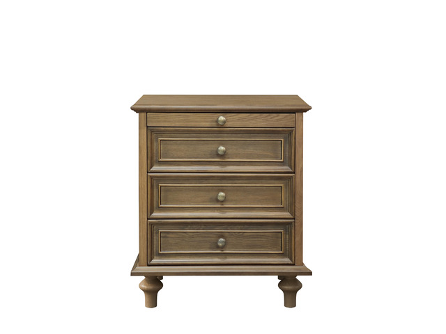 Farmhouse Nightstands With 4 Drawer,Wood Storage End Table With Hidden Pull-Out Shelf, Large Side Table With 4 Solid Wood Feet And Metal...
