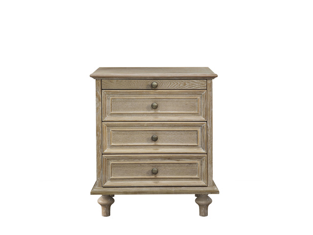 Farmhouse Nightstands Set Of 2 With 4 Drawer,Wood Storage End Table With Hidden Pull-Out Shelf, Large Side Table With 4 Solid Wood Feet And Metal...
