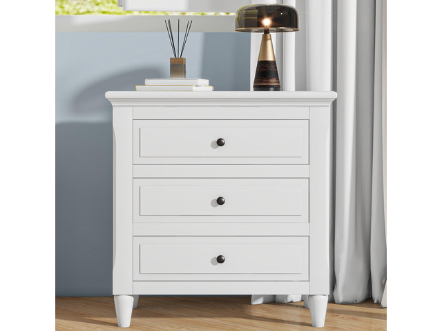 U_Style 28''Painted Nightstand With 3 Drawers And Smooth Gliding Rails,Simple Bedside Cabinet With Metal Handle, Minimalist Sofa Side Table With...